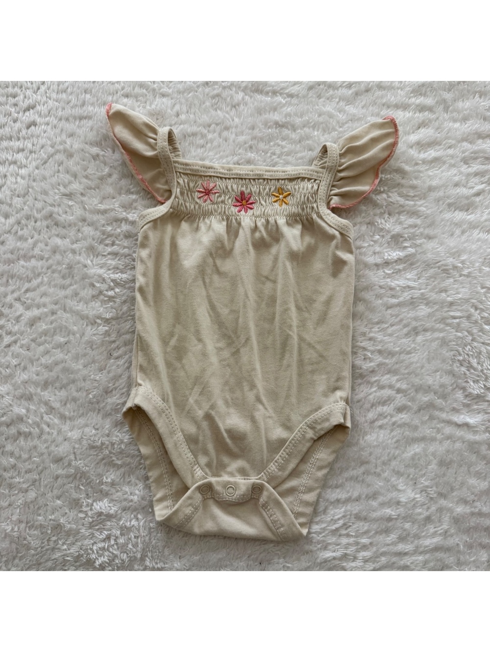 0-3m Floral Ruffle Sleeveless Romper